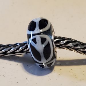Authentic Trollbeads Unique OOAK Peace Sign bead